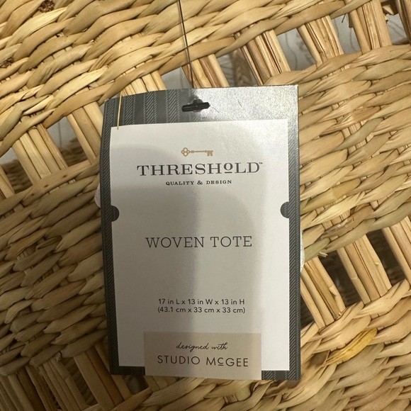 Studio McGee Novelty Tote Basket with Handles. - Picture 7 of 7